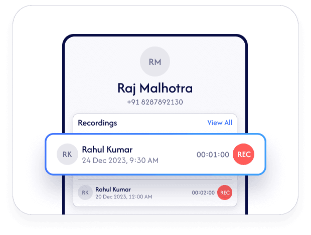 Call recordings in SmoothTalk lead management software