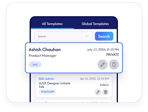 Templates in SmoothTalk Service CRM software